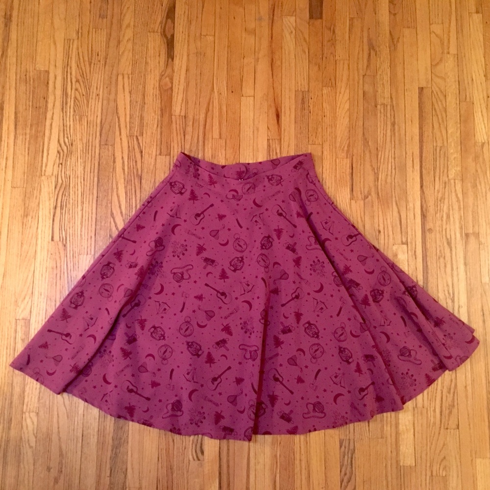 Modcloth Rock Steady Camping / Outdoor Print Skirt